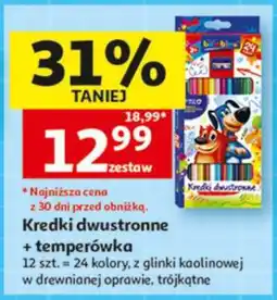 Auchan Kredki dwustronne + temperówka oferta