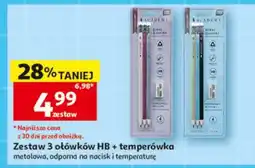 Auchan Zestaw 3 ołówków HB + temperówka oferta