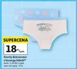 Auchan Szorty dziewczęce z licencją Stitch oferta