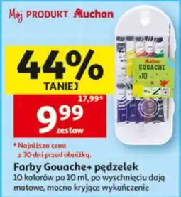 Auchan Farby Gouache+ pędzelek oferta