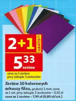 Auchan Zestaw 10 kolorowych arkuszy filcu oferta