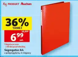 Auchan Segregator A4 z polipropylenu, 4-ringowy oferta