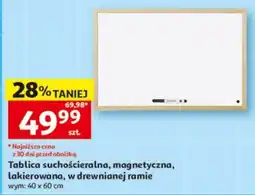 Auchan Tablica suchościeralna, magnetyczna, lakierowana, w drewnianej ramie oferta