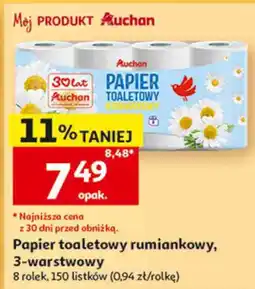 Auchan Papier toaletowy rumiankowy, 3-warstwowy Auchan oferta