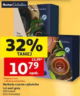 Auchan Herbata czarna cejlońska lub earl grey Auchan Collection oferta