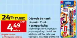 Auchan Bambino Ołówek do nauki pisania, 2 szt. + temperówka oferta