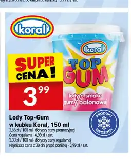 Twój Market Lody Top-Gum w kubku o smaku gumy balonowej oferta