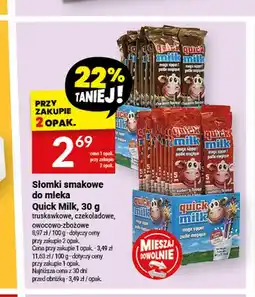 Twój Market Słomki smakowe do mleka Quick Milk truskawkowe oferta