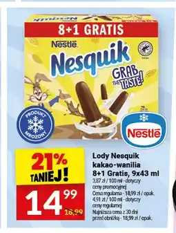 Twój Market Lody Nesquik kakao-wanilia Nestlé 9-pak oferta
