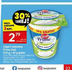 Twój Market Jogurt naturalny Primo Zott oferta