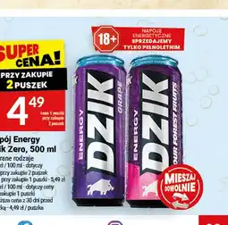 Twój Market Napój energetyczny Dzik Zero Grape oferta