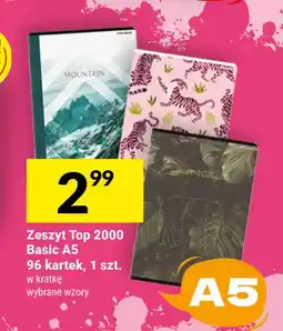 Twój Market Zeszyt Top 2000 Basic A5 96 kartek oferta