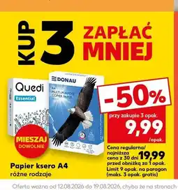 Kaufland Papier ksero A4 Quedi Essential oferta