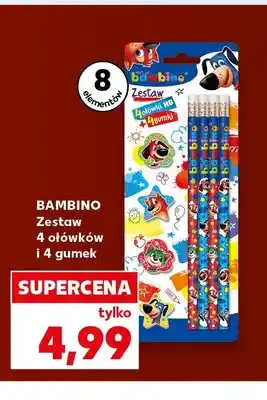 Kaufland Zestaw 4 ołówków i 4 gumek Bambino oferta