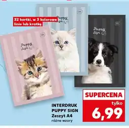 Kaufland Zeszyt A4 Interdruk Puppy Sign oferta