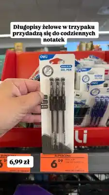 Biedronka Długopisy żelowe Deli czarne oferta