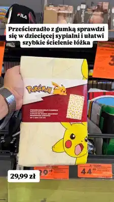Biedronka Prześcieradło z gumką Pokémon oferta