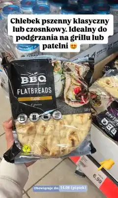 ALDI Chlebki pszenne BBQ Flatbreads Classic oferta