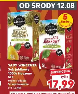 Kaufland Sok jabłkowy Sady Wincenta tłoczony NFC 100% oferta