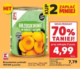 Kaufland Brzoskwinie połówki w lekkim syropie K-Classic oferta