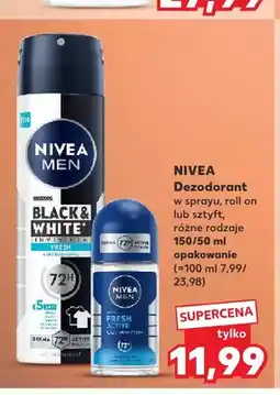 Kaufland Dezodorant w sprayu Nivea Men Black & White Invisible Fresh oferta