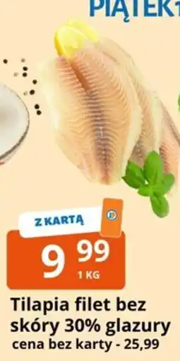 E.Leclerc Tilapia filet bez skóry 30% glazury oferta