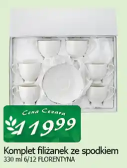 Cezar Delikatesy Komplet filiżanek ze spodkiem FLORENTYNA oferta