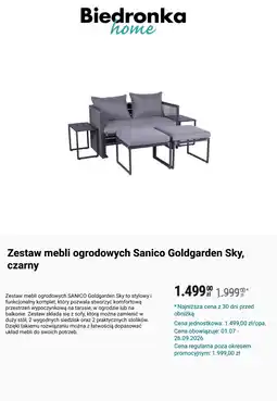 Biedronka Zestaw mebli ogrodowych Sanico Goldgarden Sky, czarny oferta