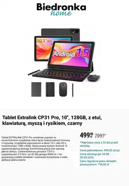 Biedronka Tablet Extralink CP31 Pro, 10, 128GB, z etui, klawiaturą, myszą i rysikiem, czarny oferta