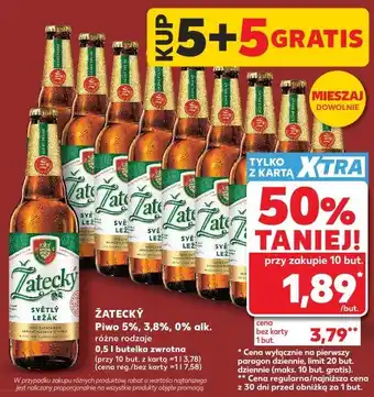 Kaufland Żatecký Piwo 5%, 3,8%, 0% alk oferta