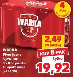 Kaufland Warka Piwo jasne 5,2% alk oferta