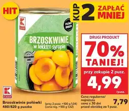 Kaufland K-Classic Brzoskwinie połówki w lekkim syropie oferta
