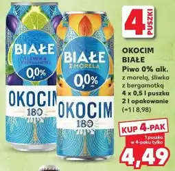 Kaufland OKOCIM BIAŁE Piwo 0% alk. z morelą, śliwka z bergamotką oferta