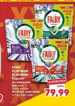 Kaufland Fairy Platinum, Platinum+ Kapsułki do zmywarki giga pack oferta