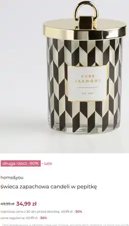 Home&You home&you świeca zapachowa candeli w pepitkę oferta