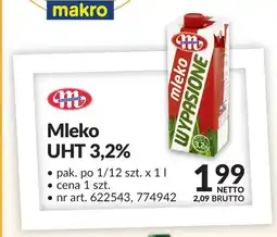 Makro Mleko UHT Wypasione Mlekovita 3,2% oferta