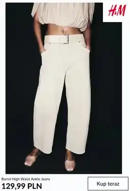H&M Jeansy damskie Barrel High Waist Ankle Jeans H & M oferta