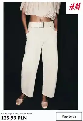 Jeansy damskie Barrel High Waist Ankle Jeans H & M