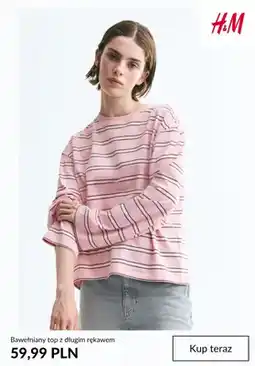 H&M Bawełniany top z długim rękawem H & M oferta