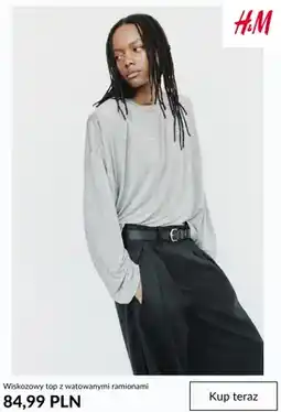 H&M Wiskozowy top z watowanymi ramionami H & M oferta