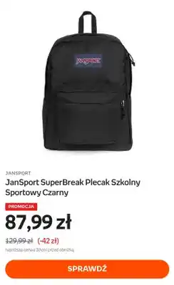 Empik Plecak szkolny sportowy JanSport SuperBreak czarny oferta