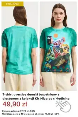 Medicine T-shirt oversize damski bawełniany z elastanem z kolekcji Kit Mizeres x Medicine oferta