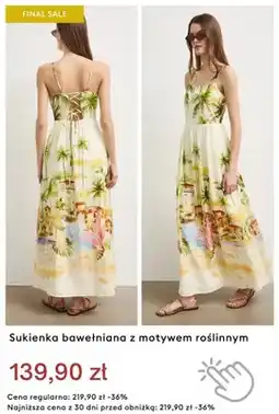 Medicine Sukienka bawełniana z motywem roślinnym oferta