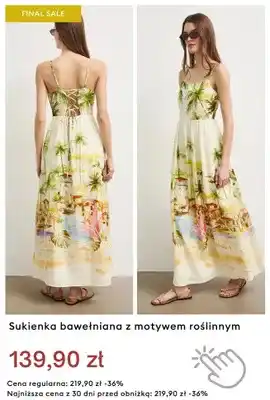 Sukienka bawełniana z motywem roślinnym