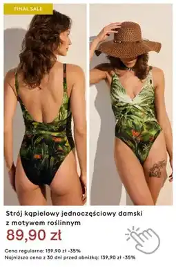 Medicine Strój kąpielowy jednoczęściowy damski z motywem roślinnym oferta