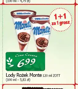 Cezar Delikatesy Lody Rożek Monte Zott oferta