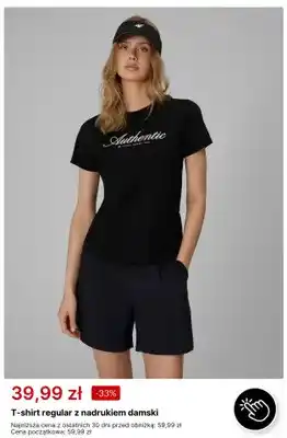 T-shirt regular z nadrukiem damski 4F