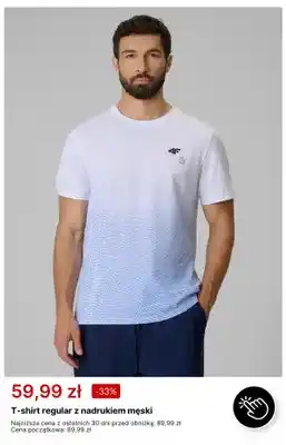 4F T-shirt regular z nadrukiem męski 4F oferta
