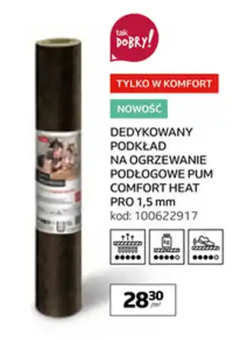 Komfort Dedykowany podkład na ogrzewanie podłogowe PUM Comfort Heat Pro 1,5 mm oferta