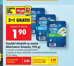 Biedronka Szybki śledzik w sosie o smaku grzybowym Marinero Snack! oferta